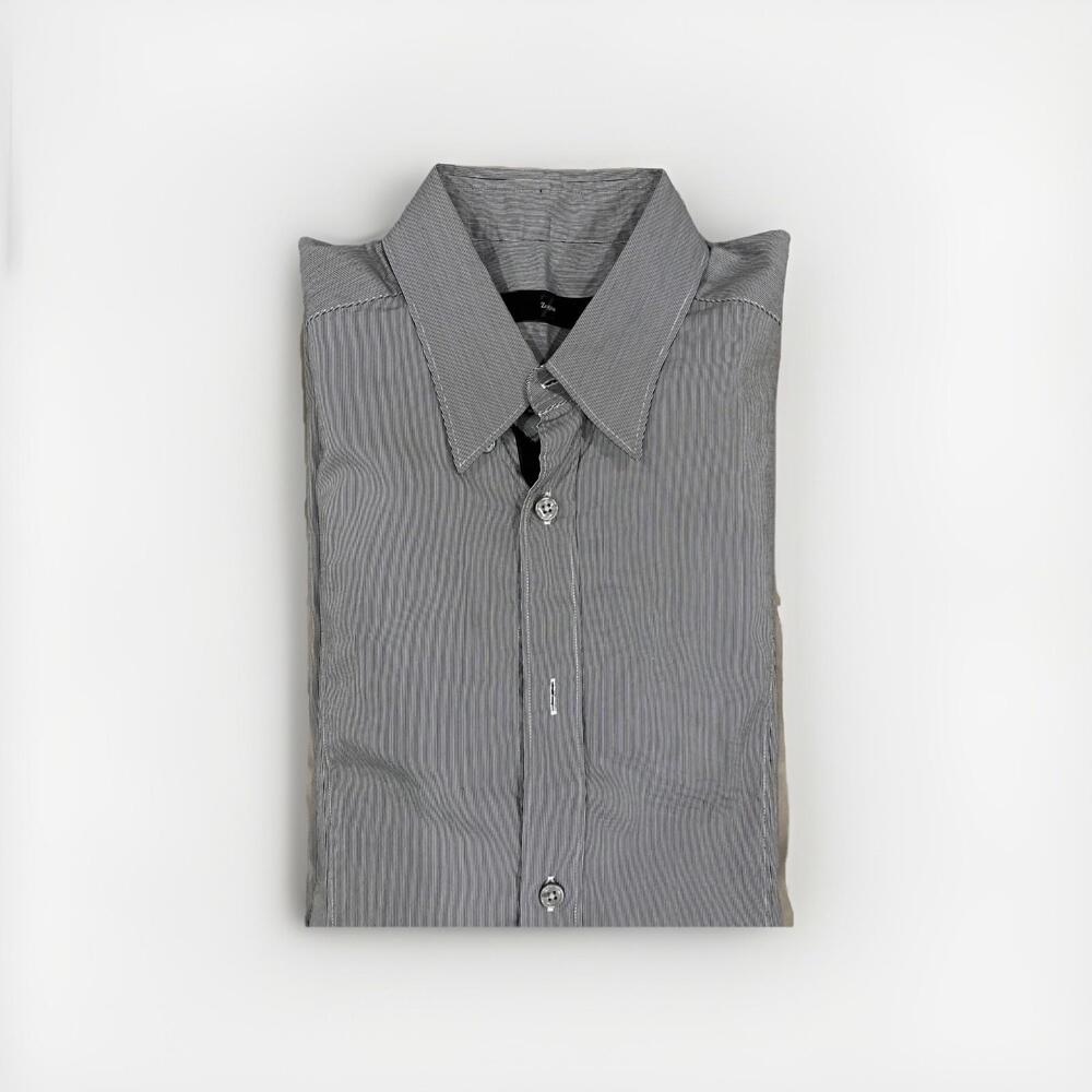 Z ZEGNA MENS CASUAL BUTTON SHIRT 15.5/39 GREY 100% COTTON MADE IN TURKEY VGC!